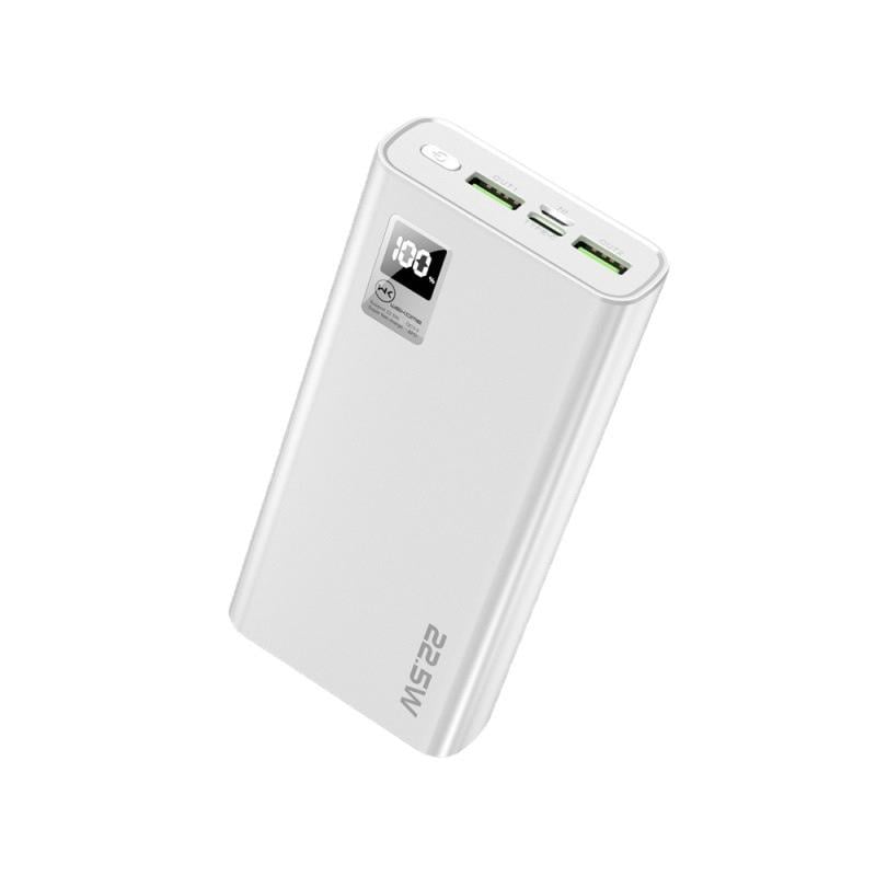 Акумулятор універсальний Wekome 20000 mAh 22,5 W з LED дисплеєм та швидкою зарядкою White