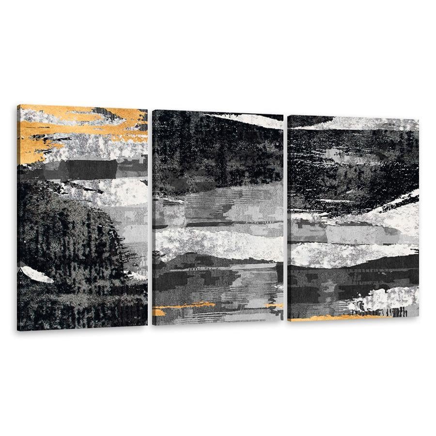 Картина на полотні Похмура чорна абстракція 156x67 см (V58-3_L)