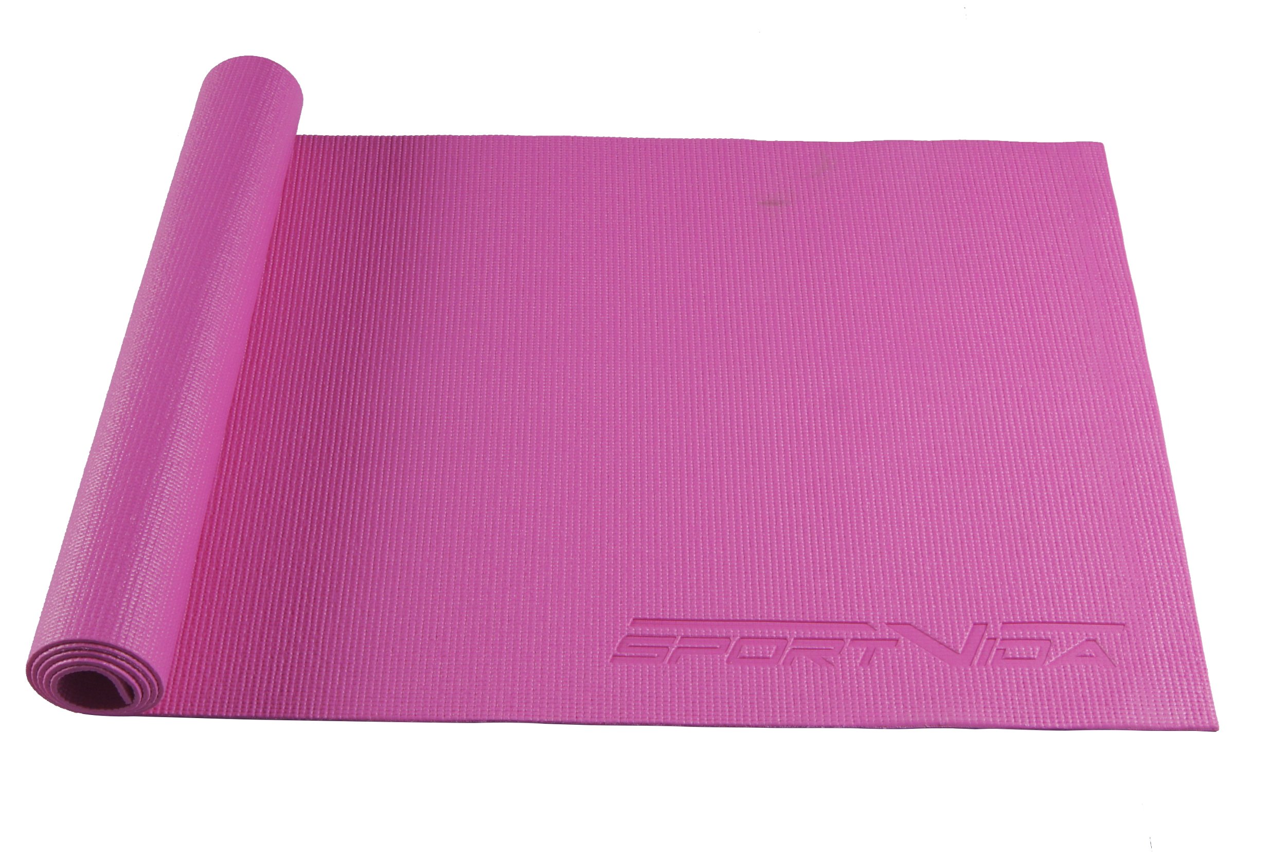 Коврик для йоги и фитнеса SportVida PVC 4 мм SV-HK0049 Pink