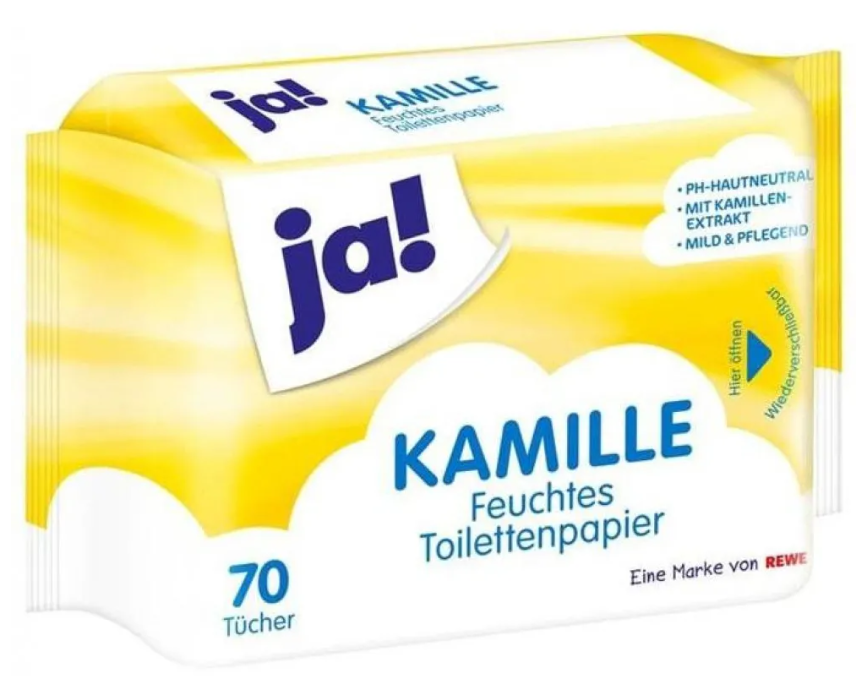 Туалетная бумага влажная Ja! Kamille 70 шт.