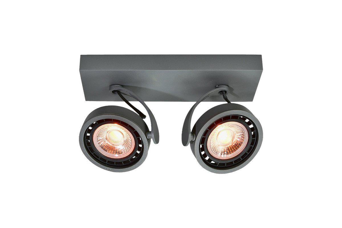 Светильник потолочный GTV WALLY 2хGU10 IP20 ES111 Графитовый (00000036359)