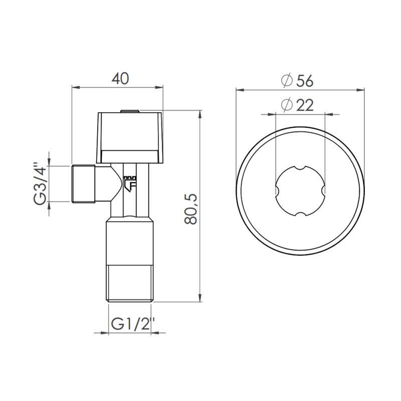 Кран приладовий кульовий SD Forte 1/2х 3/4 ЗЗ (11077900) - фото 2