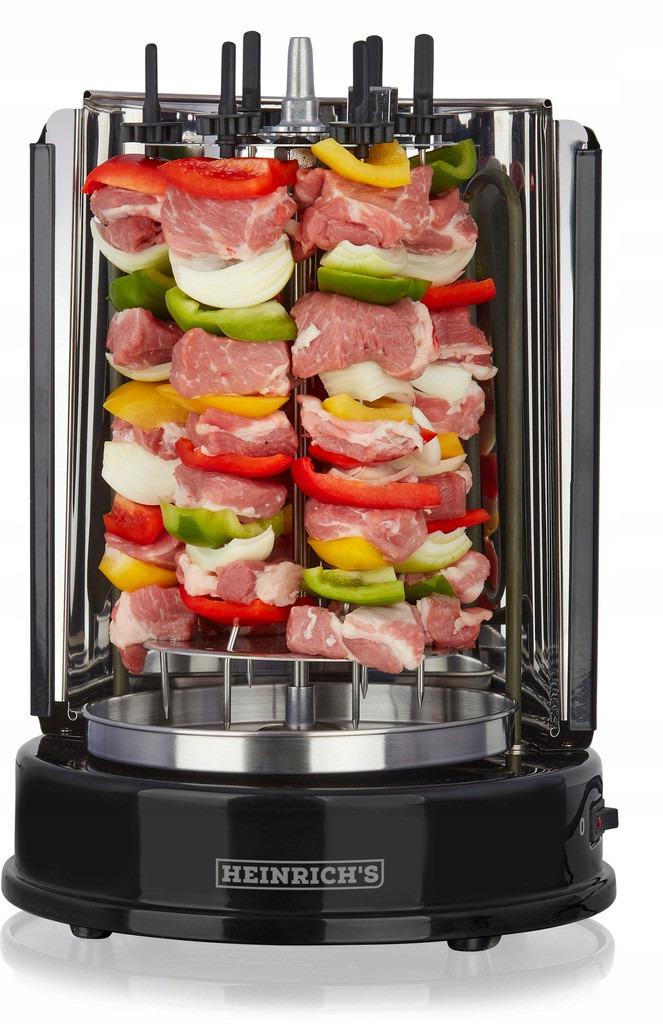 Электрошашлычница HEINRICH'S' HDG 8687 1400 Вт 3в1 гриль и шашлык и шаурма