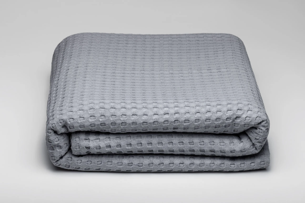 Плед вафельный HYGG семейный 230х250 см Светло-серый (311194) - фото 1
