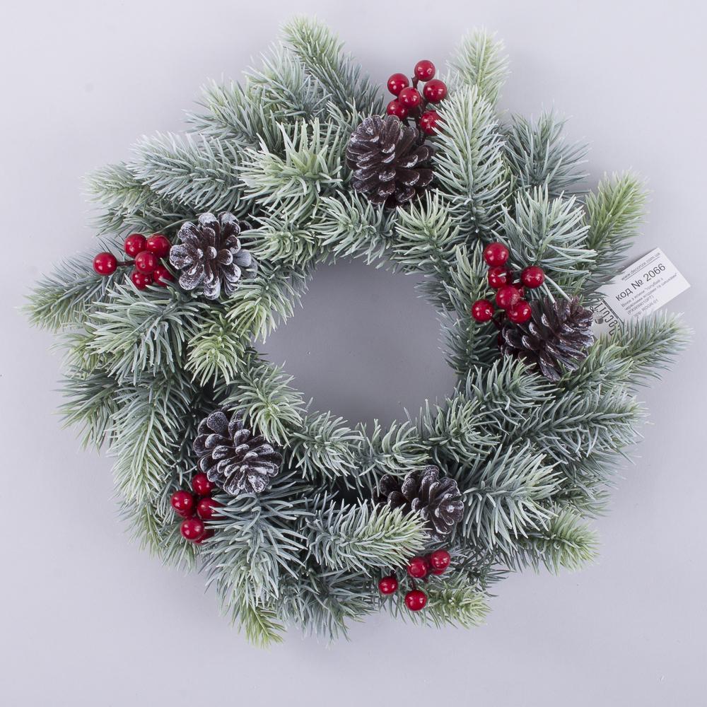 Вінок з ялини з ягодами Блакитний (2066) - фото 1 Вінок з ялини з ягодами Блакитний (2066) - фото 1