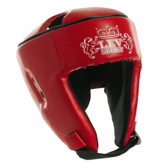 Боксерский шлем Lev Sport кожа M Красный (8585053830629)