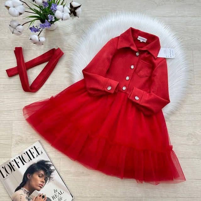 Платье детское 116 см Красный (24087488) - фото 3 Платье детское 116 см Красный (24087488) - фото 3