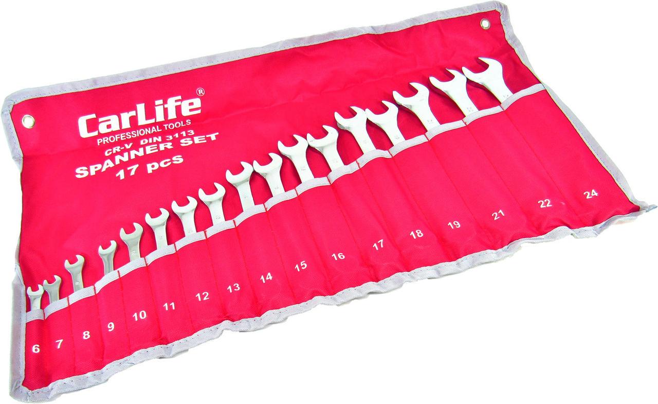 Набор ключей рожково-накидных CarLife 17 шт. 6-24 мм (WR4217)
