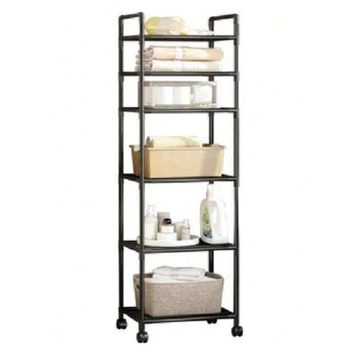 Стеллаж этажерка на колесах 6 уровней передвижная 170х42х32 см Черный (33511) Стеллаж этажерка на колесах 6 уровней передвижная 170х42х32 см Черный (33511)