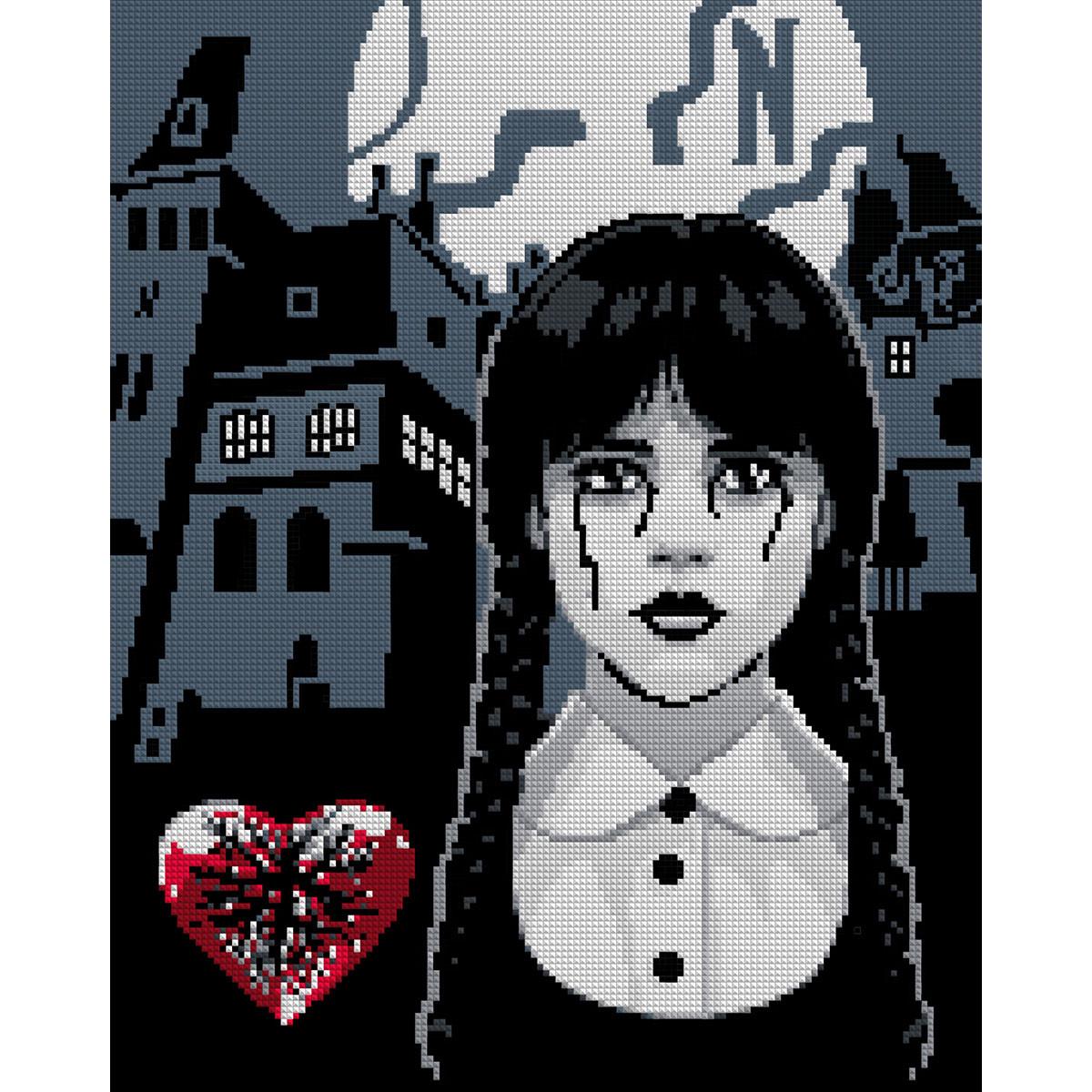 Алмазна мозаїка Santi Wednesday Secrets of Nevermore на підрамнику 40х50 см (955322)