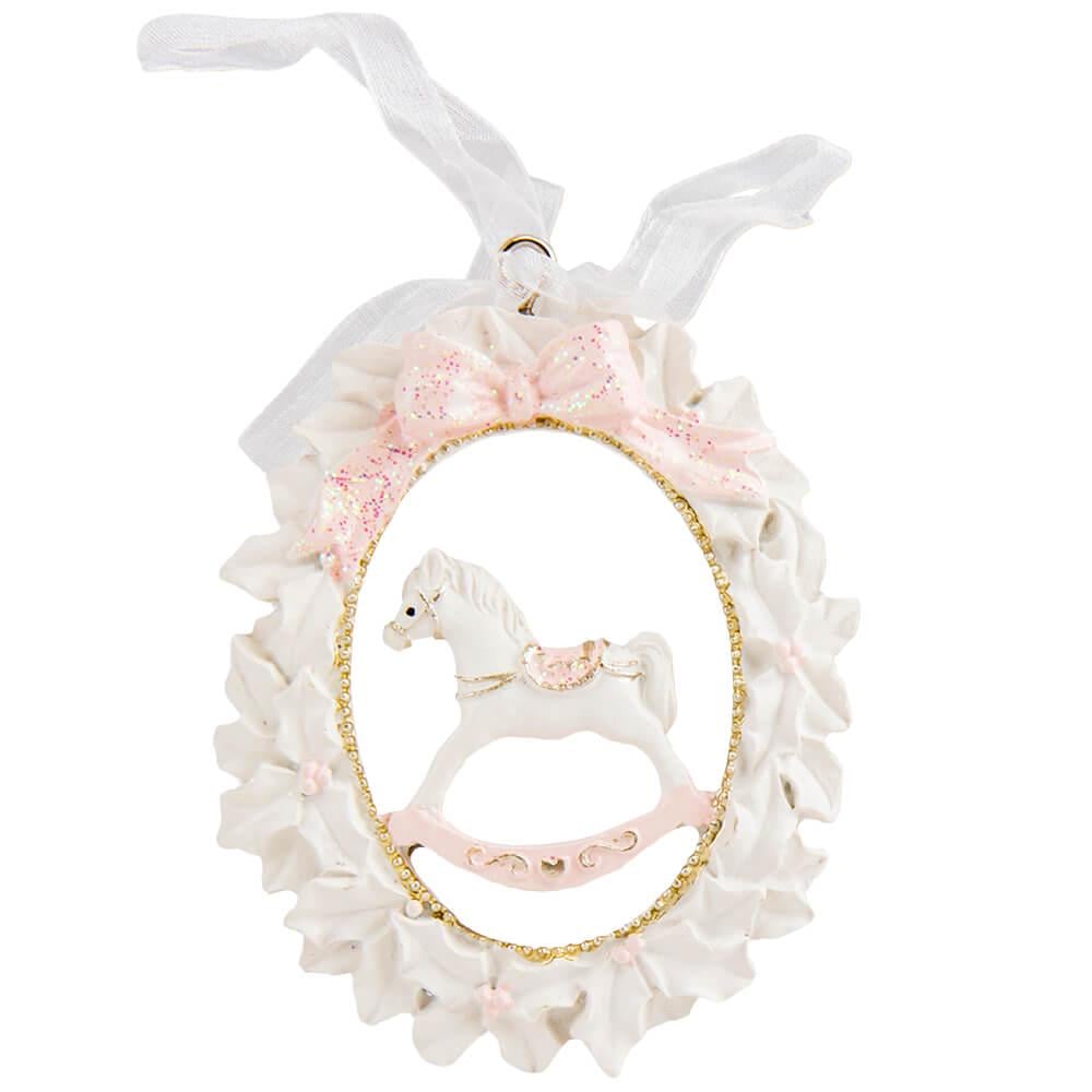 Подвеска новогодняя керамическая на елку Elisey Конек Серебряный (NH-106-K-249)