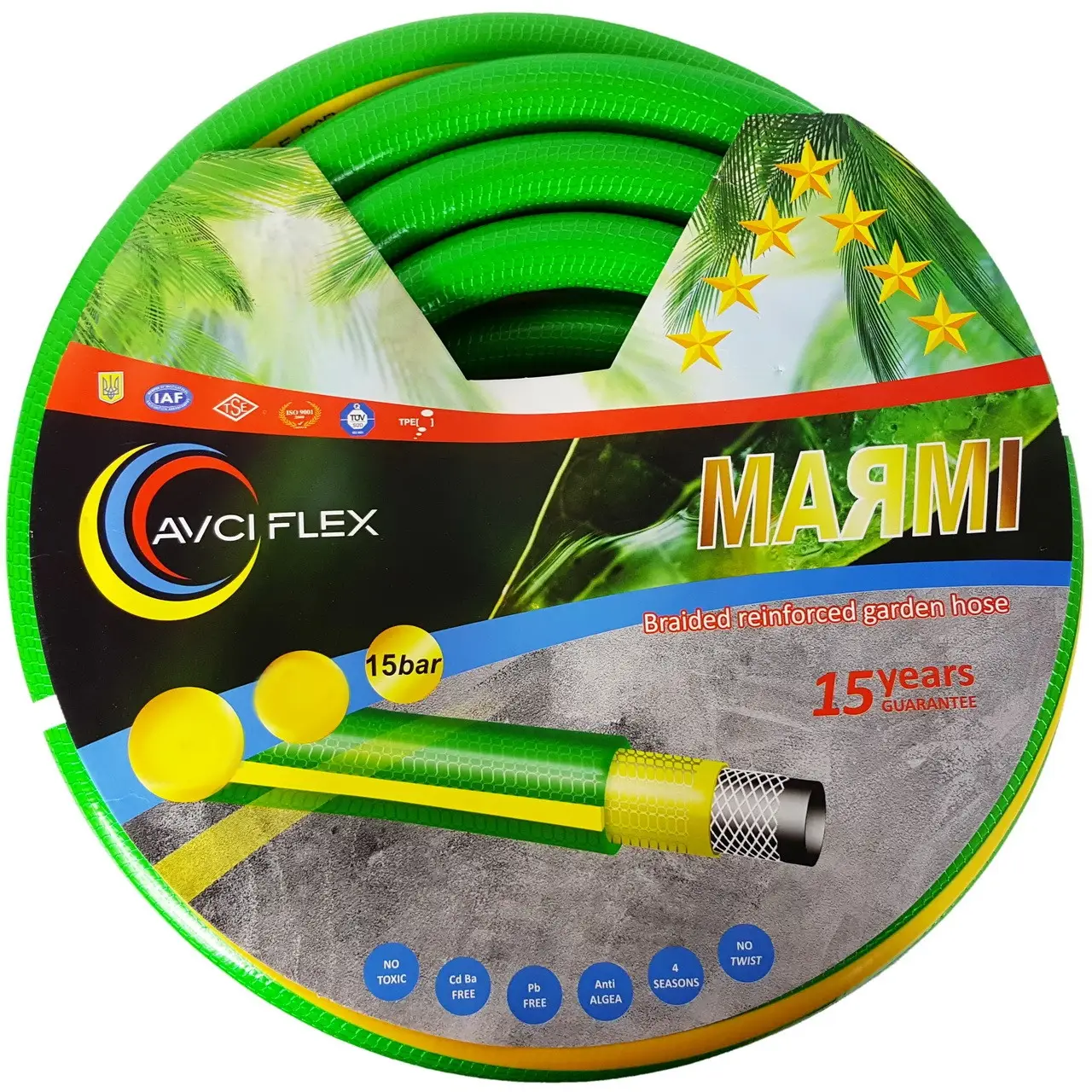 Шланг для полива Avci Flex МАЯМИ четырехслойный армированный 1/2″ L 20 м