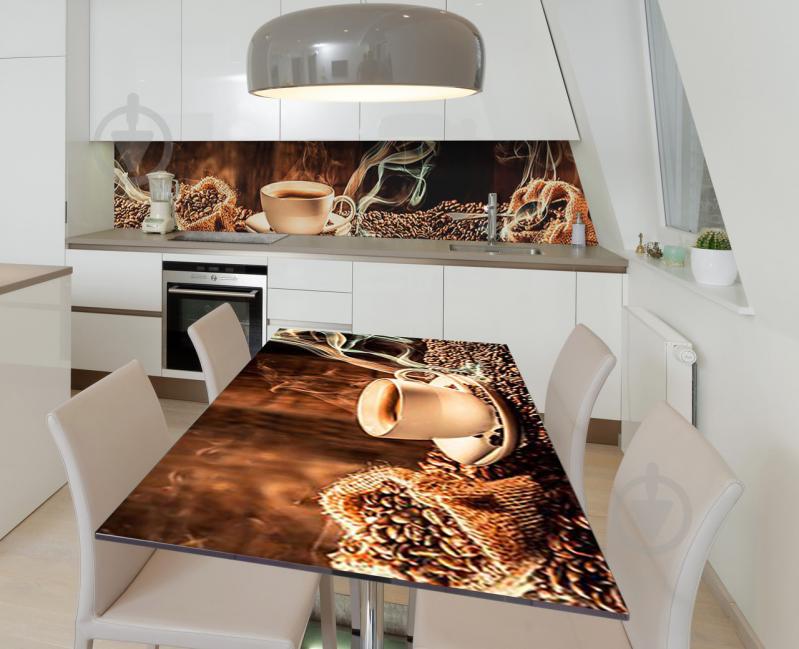 Наклейка 3Д виниловая на стол Zatarga «Свежемолотый кофе» 600х1200 мм для домов, квартир, столов, кофейн, кафе