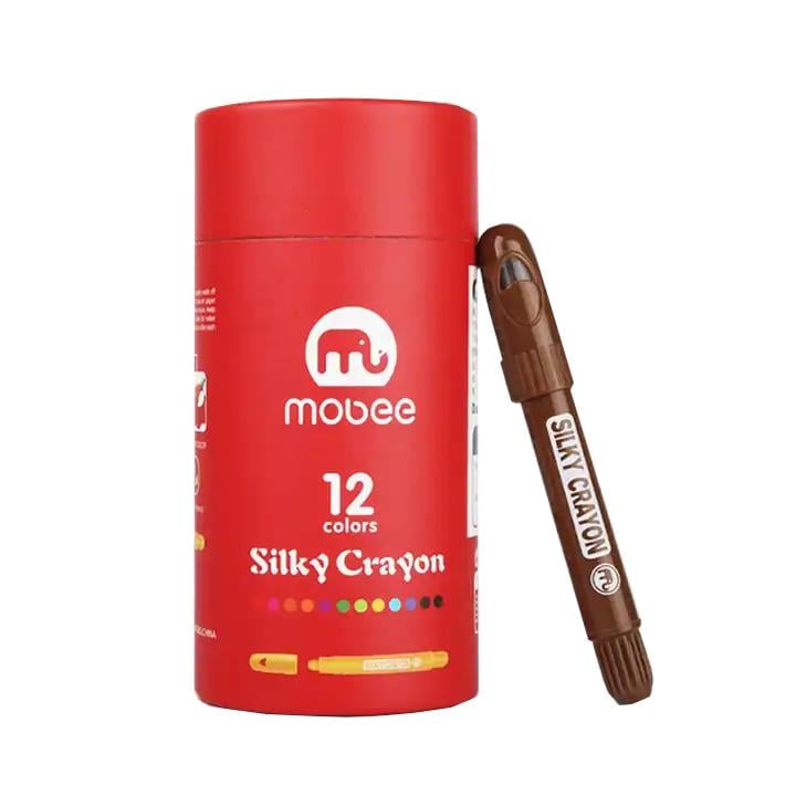 Карандаши восковые для рисования Крайоны Mobee 12 цв.