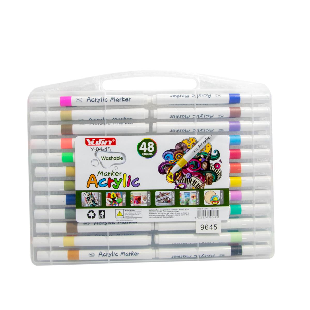 Набор акриловых маркеров Marker Acrylic Yulin Y-04-48 48 шт./уп (1010826-White) - фото 2 Набор акриловых маркеров Marker Acrylic Yulin Y-04-48 48 шт./уп (1010826-White) - фото 2