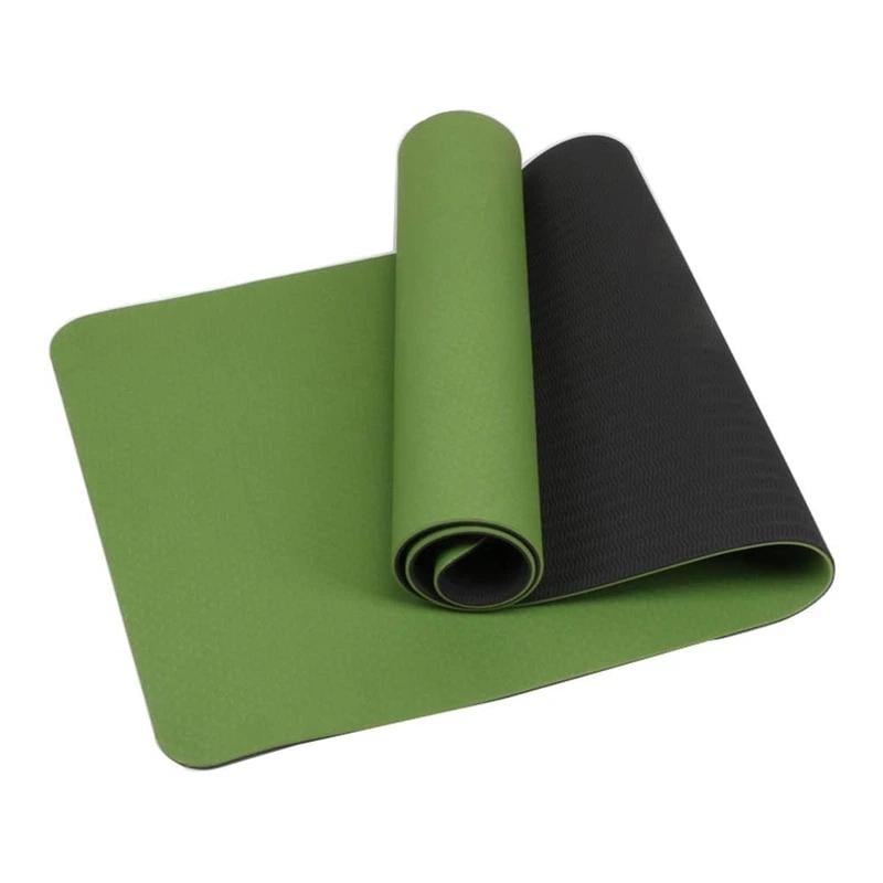 Коврик для йоги фитнеса двухсторонний Feel Fit не скользящий 183х61 см 6 мм Зелено-черный Коврик для йоги фитнеса двухсторонний Feel Fit не скользящий 183х61 см 6 мм Зелено-черный