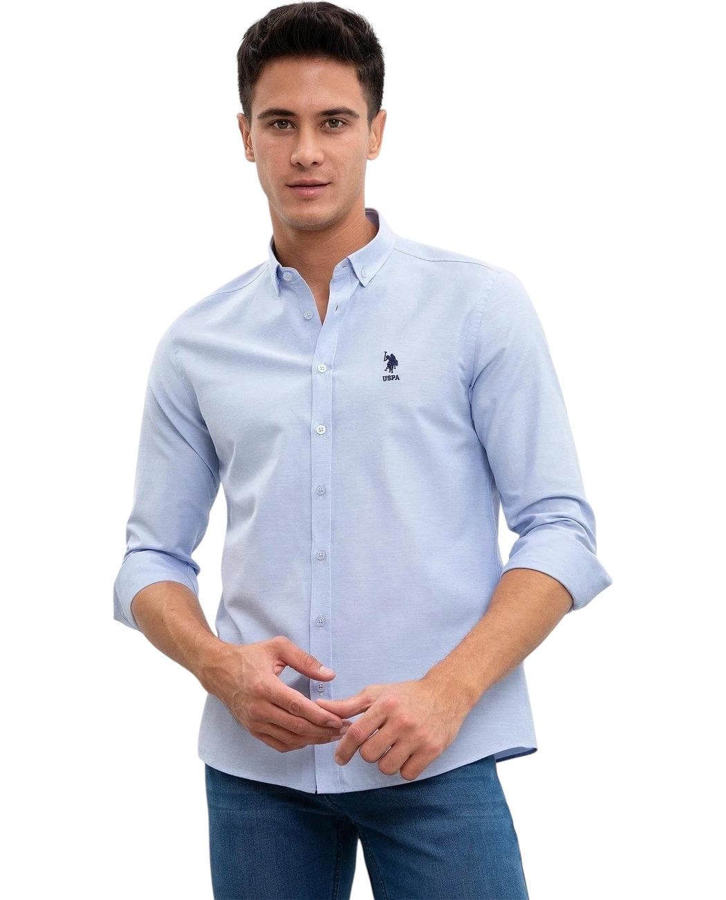 Рубашка мужская с длинным рукавом U.S. Polo Assn. 1753823.LBLUE L Голубой (8683856308450)