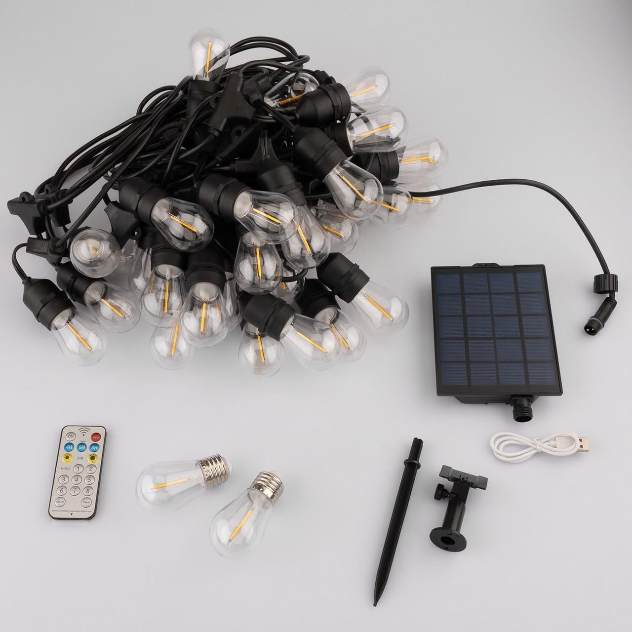Гирлянда солнечная Lumiled Sollis 30 LED лампочек и 2 шт. в подарок 20 м 2700K пульт ДУ/зарядка USB Теплый свет (33977525) Гирлянда солнечная Lumiled Sollis 30 LED лампочек и 2 шт. в подарок 20 м 2700K пульт ДУ/зарядка USB Теплый свет (33977525)
