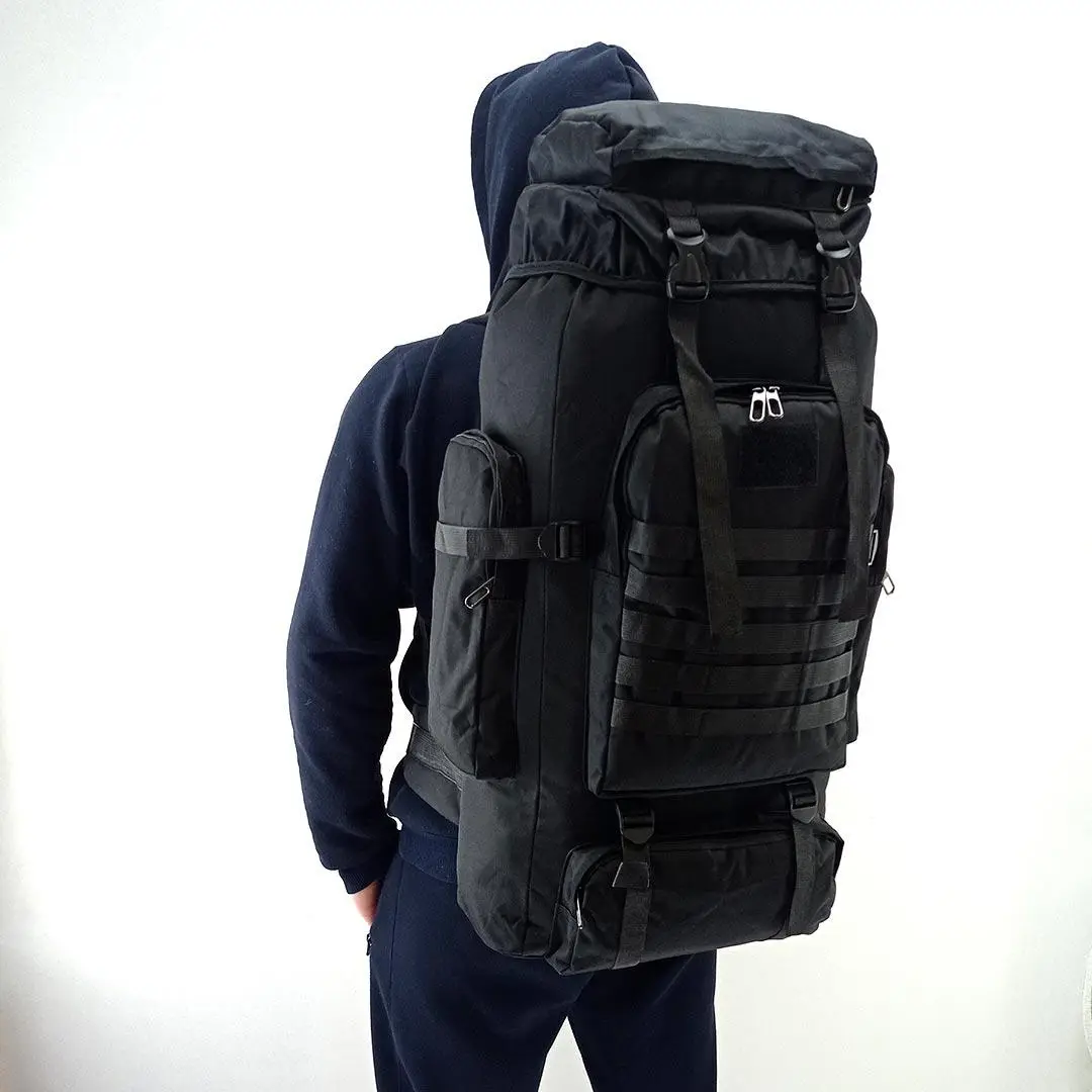 Рюкзак армійський Tactical із системою MOLLE 70 л Чорний (ta70E-black) - фото 8 Рюкзак армійський Tactical із системою MOLLE 70 л Чорний (ta70E-black) - фото 8