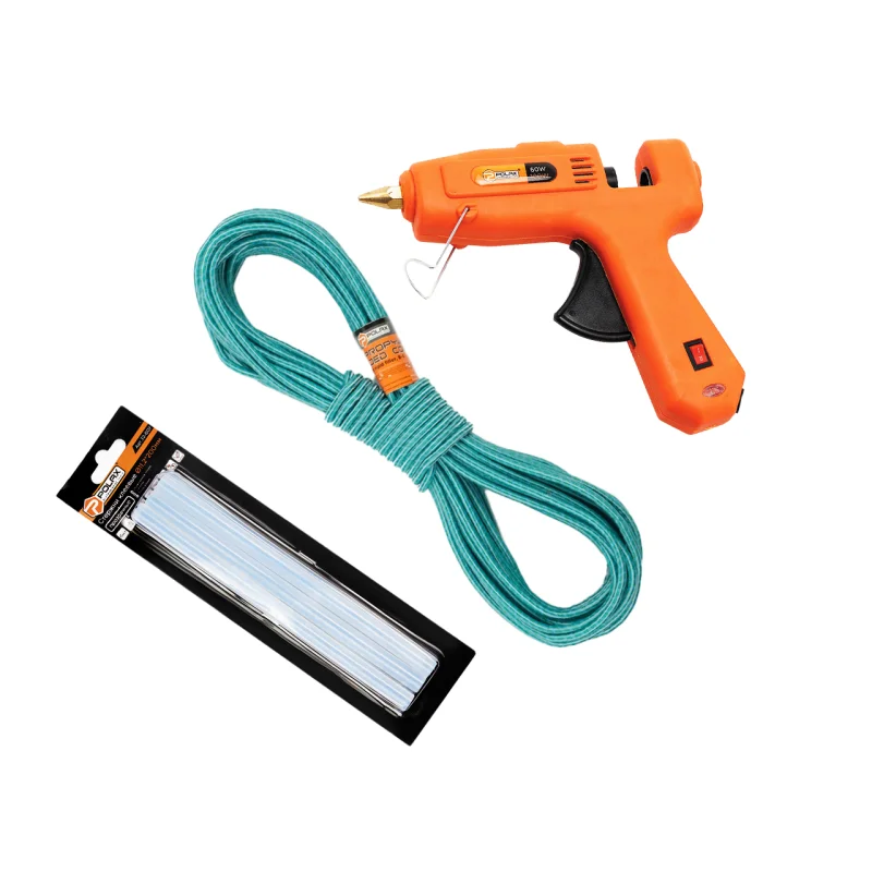 Набор Polax клеевой пистолет 60-100W стержни 6 шт. шнур полипропиленовый 20 м (337-006)