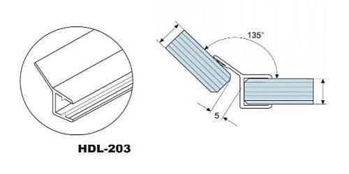 Профиль соединительный HaiDeLi HDL-203 для душевых кабин/перегородок стекло-стекло 135° - фото 2