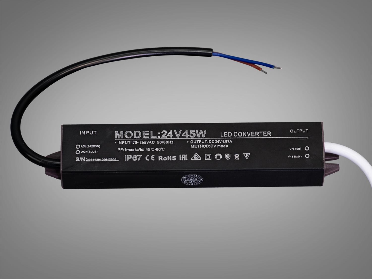 Блок питания ультратонкий для LED-ленты 24 В 48 Вт 2А герметичный (PPF-SY-C-24v-48w)