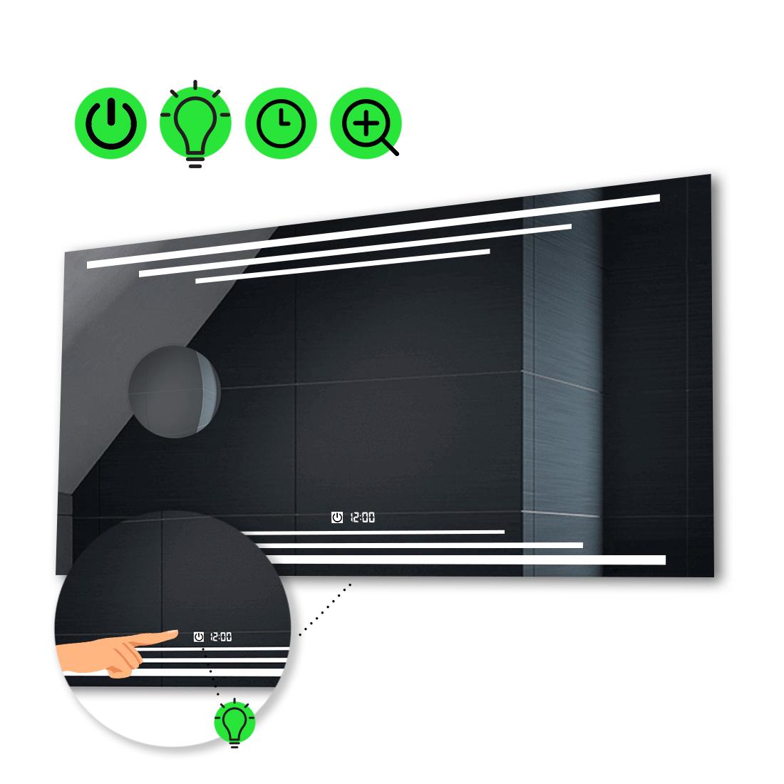 LED-зеркало 80x70 см с сенсором/часами и линзой без подсветки Francisca (Franciscag66)