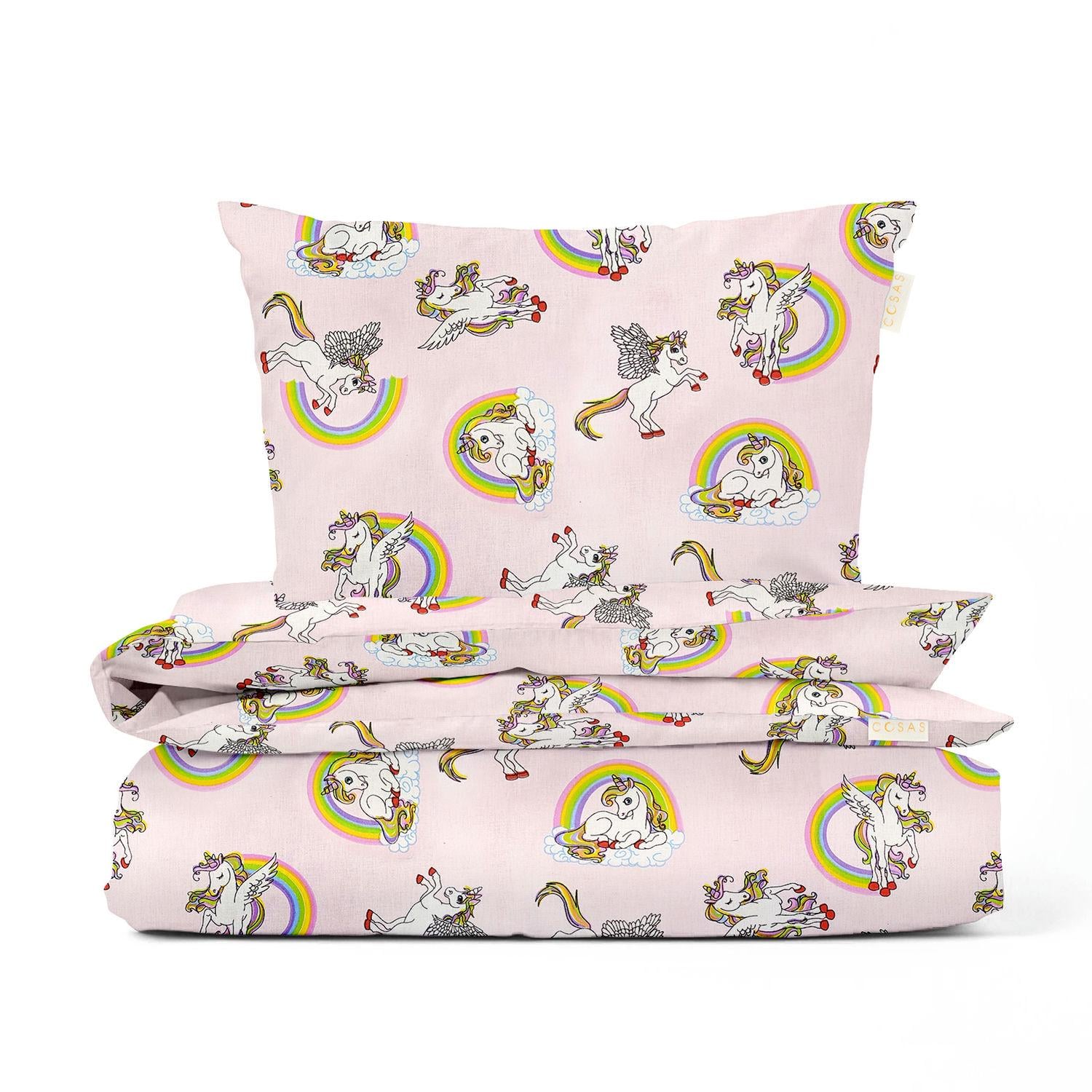Комплект белья Cosas Rainbows Unicorn пододеяльник и наволочка 50х70 см 160х220 см (4822052109670)