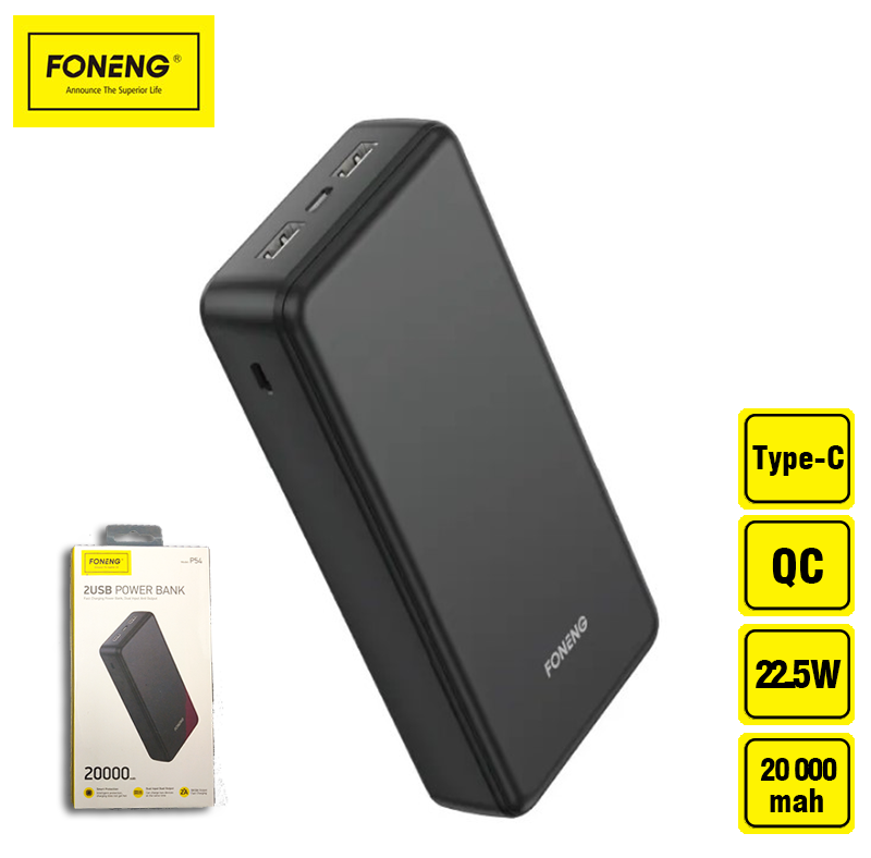 Повербанк Foneng 20000 mAh Черный (P54) - фото 2