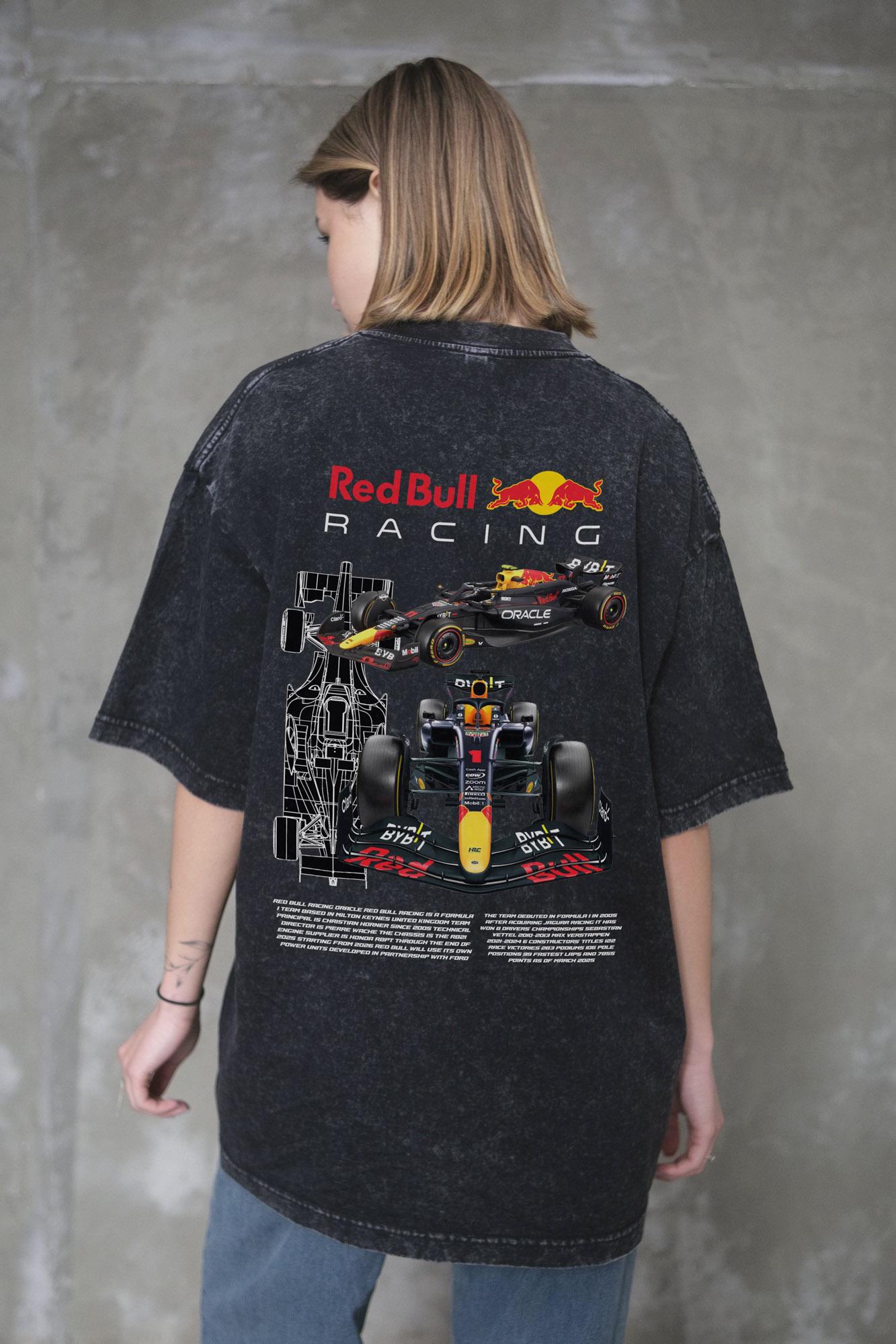 Футболка виварена Without Washed Оверсайз з принтом Redbull S/M Black (S/M 8056154 8056155) - фото 5
