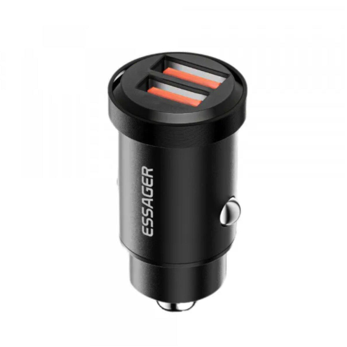 Зарядное устройство автомобильное Essager City Dual USB-A Car Charger 60W Black (ECC2C1A-FF01) - фото 2