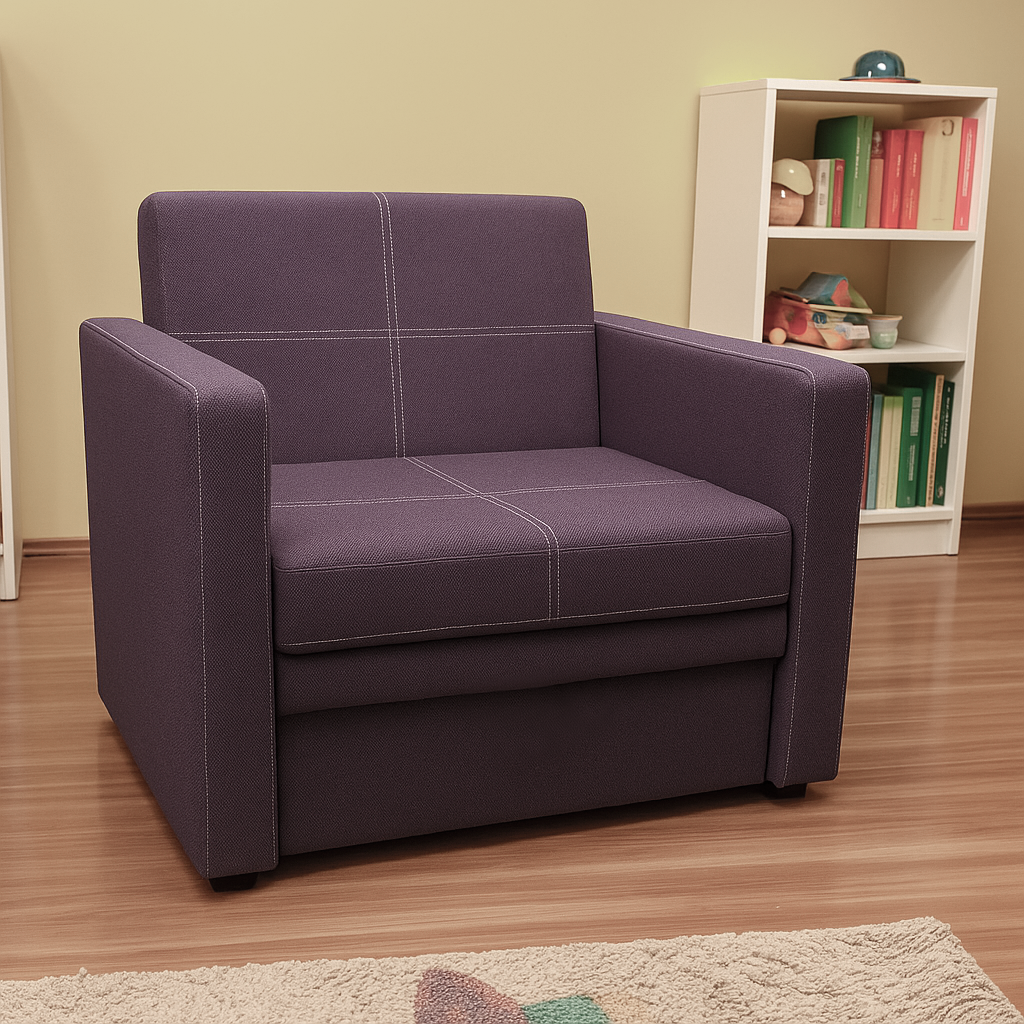 Диван-кресло мягкий раскладной Tobi Sho Максиан рогожка Bahama 1140х850х730 мм 47/Фиолетовый