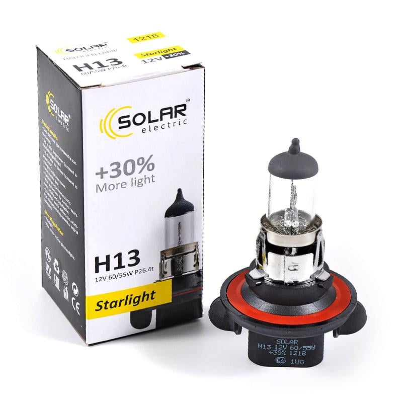 Лампа галогеновая H13 Solar StarLight +30% 3200 K 12V (1218)
