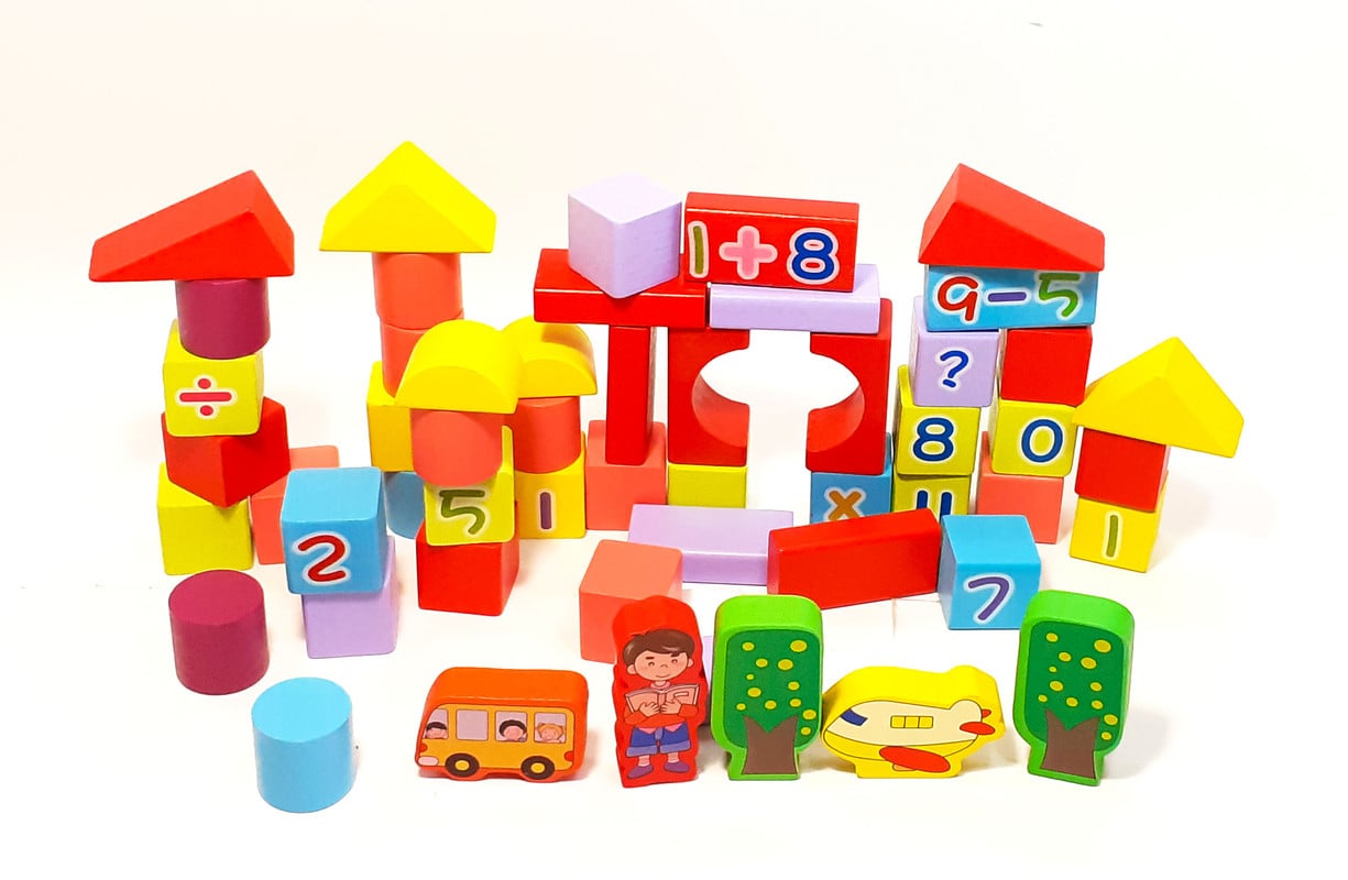 Конструктор деревянный Fun Game 53 детали сортер 2в1