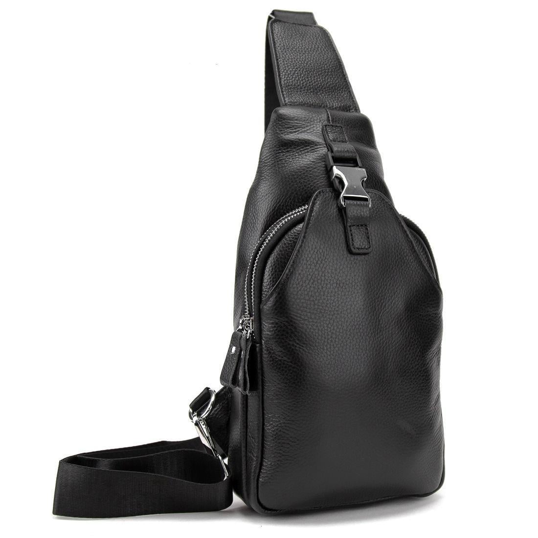 Сумка-слинг мужская кожаная Tiding Bag A25F-6809-11A Черный (2798991937)