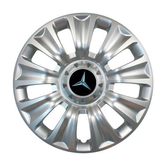Ковпаки автомобільні SKS 424 R16 з логотипом Mercedes 4 шт. Сріблястий