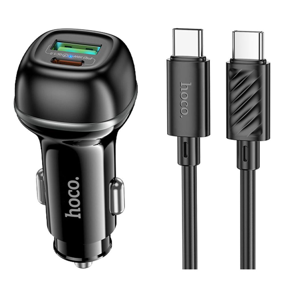Зарядний пристрій автомобільний Hoco Z58A 1USB/1USB-C QC/PD48W+Type-C to Type-C (28211621)