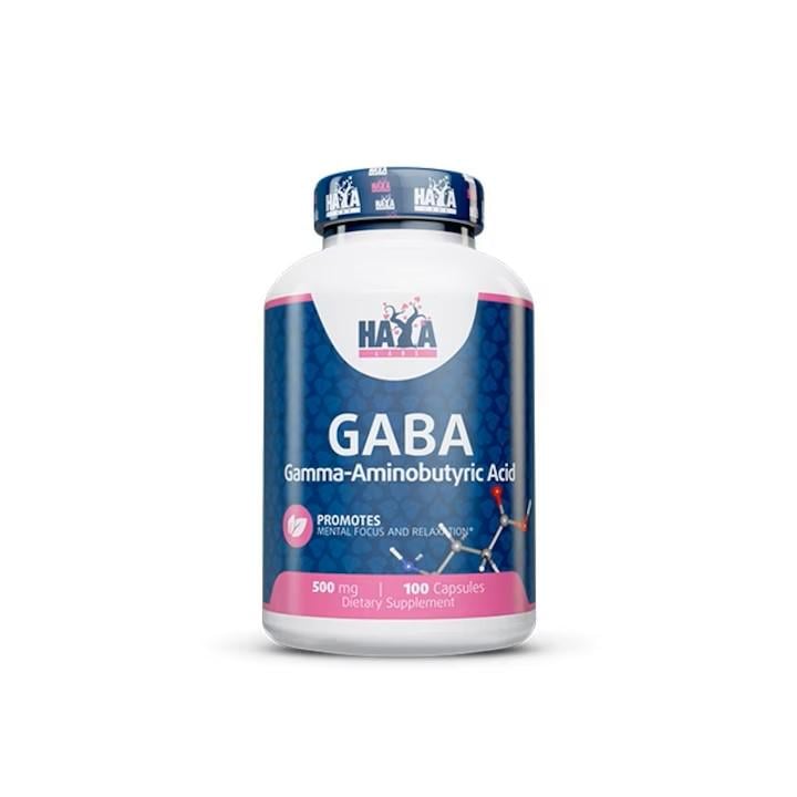 Кислота гамма-аминомасляная Haya Labs Gaba 500mg 100 caps