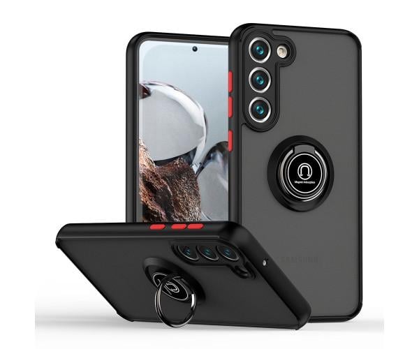 Чохол-накладка TPU Color Matte Ring для Samsung Galaxy S23 Plus Чорно-червоний