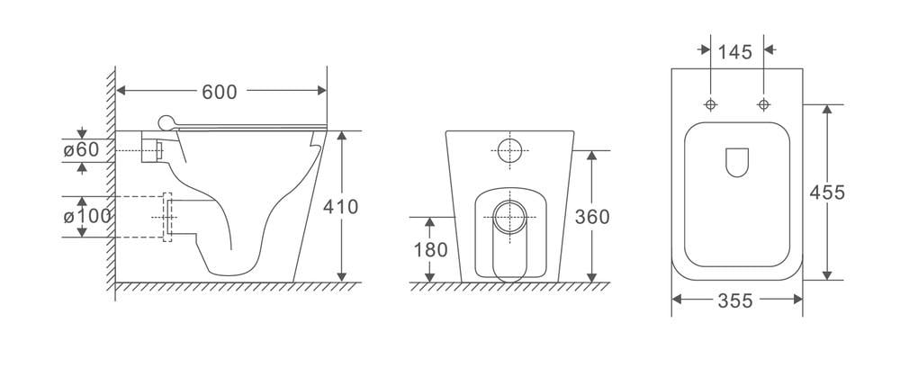 Унітаз підлоговий MIXXUS Premium QUADRO-0701-R система змиву RIMLESS 600х355х410 мм (MP6) - фото 2 Унітаз підлоговий MIXXUS Premium QUADRO-0701-R система змиву RIMLESS 600х355х410 мм (MP6) - фото 2
