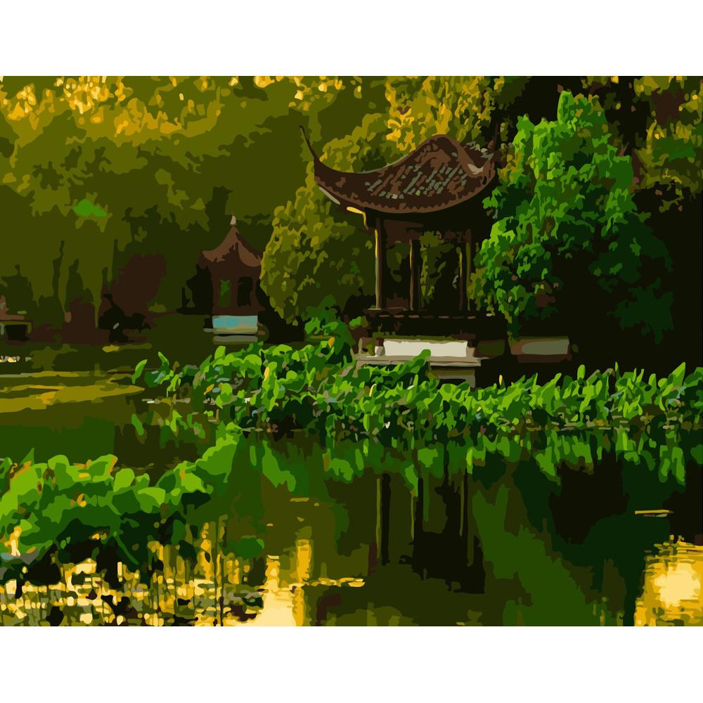 Картина по номерам Strateg Премиум Китайская гавань 40x50 см (GS486)