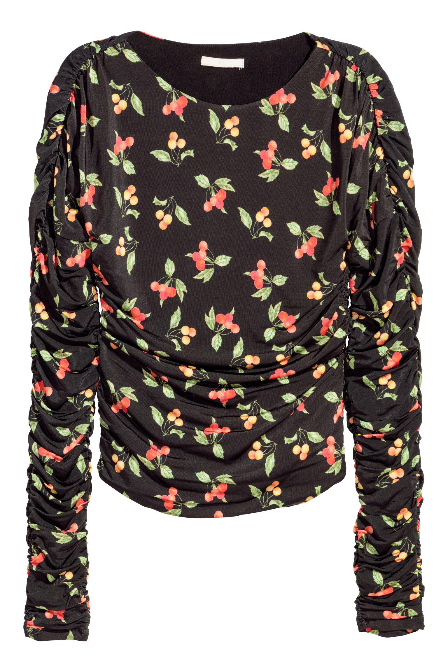 Блуза H&M вишни р. 34 Черный (12125831476)