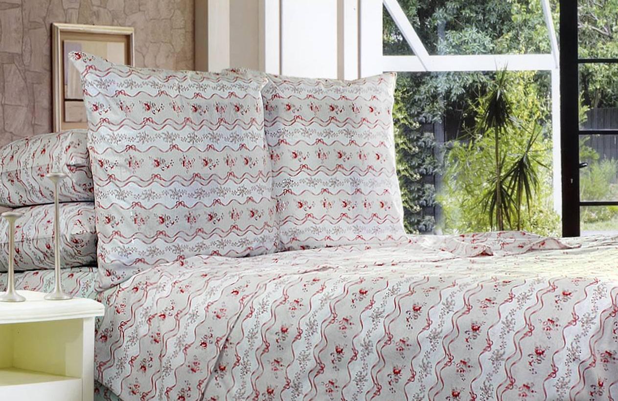 Комплект постельного белья двуспальный Еней-плюс Т0397 Бежевый/Серый