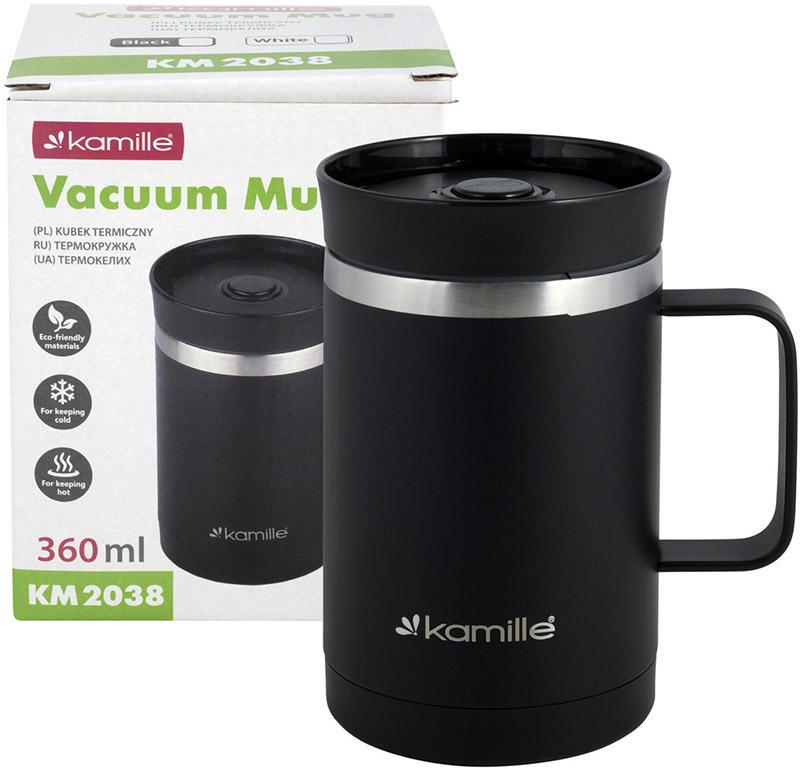 Термос Kamille з ручкою 360 мл Чорний - фото 5 Термос Kamille з ручкою 360 мл Чорний - фото 5