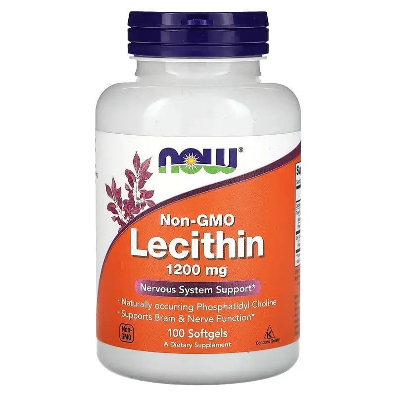 Лецитин NOW Non-GMO Lecithin 3,600 mg 100 Softgels 1,200 mg per Softgel (НФ-00001271)