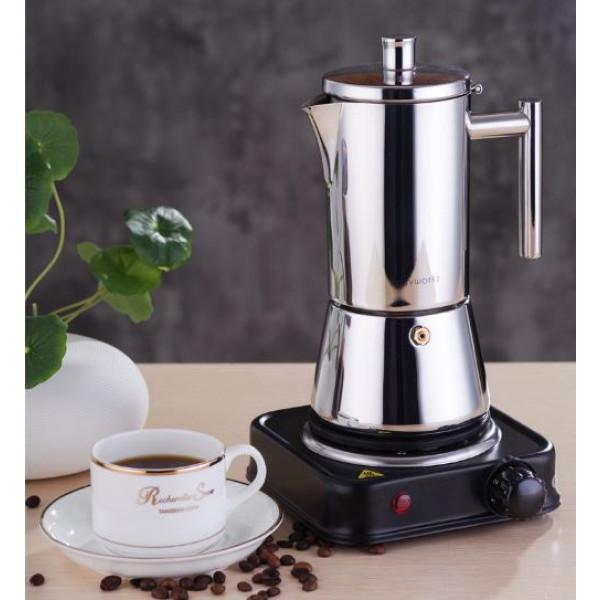 Гейзерная кофеварка Easyworkz diego moka pot из нержавеющей стали на 6 чашек (М10850302) - фото 2