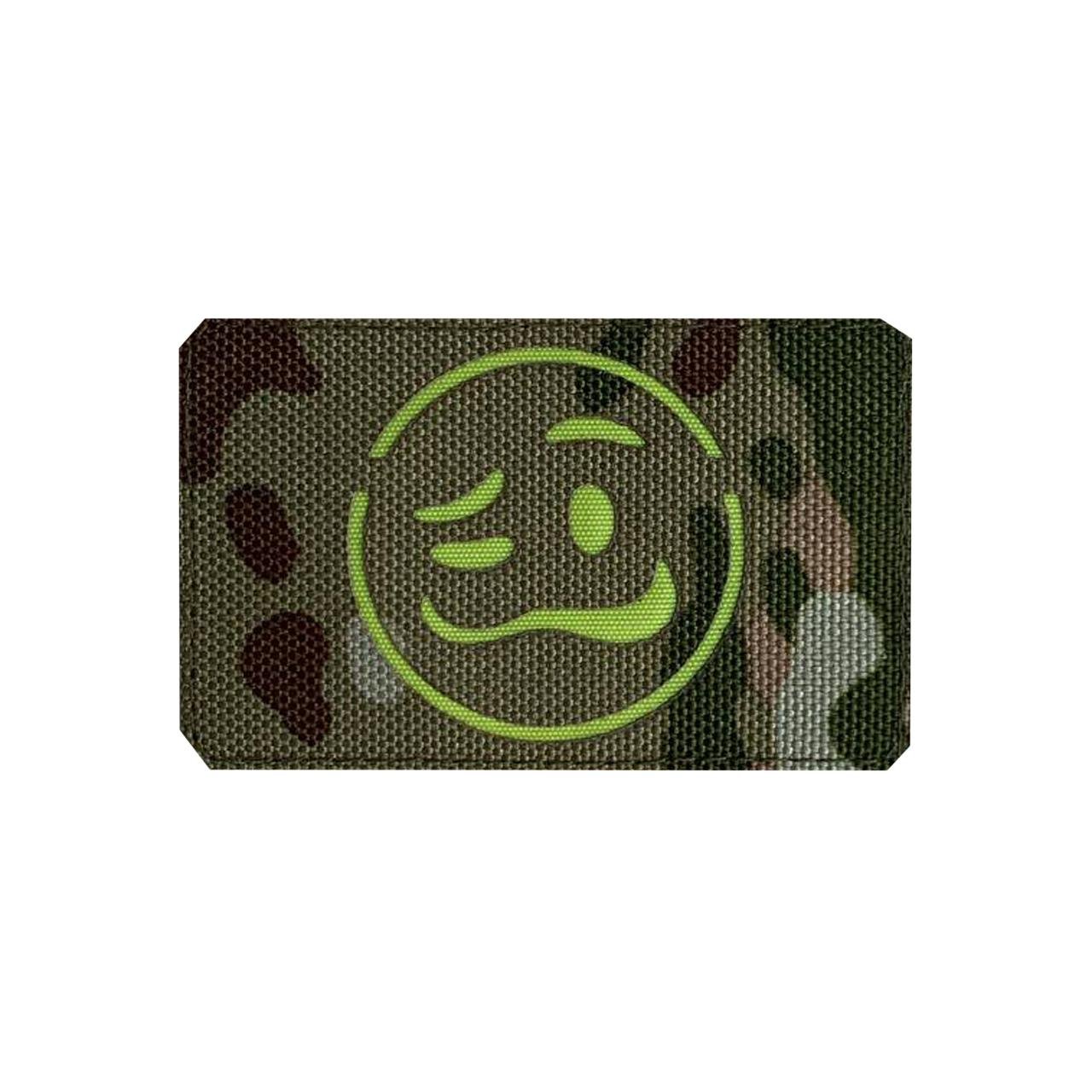 Шеврон на липучке Laser Cut Смайлик Головокружение 5х8 см Мультикам/Желтый