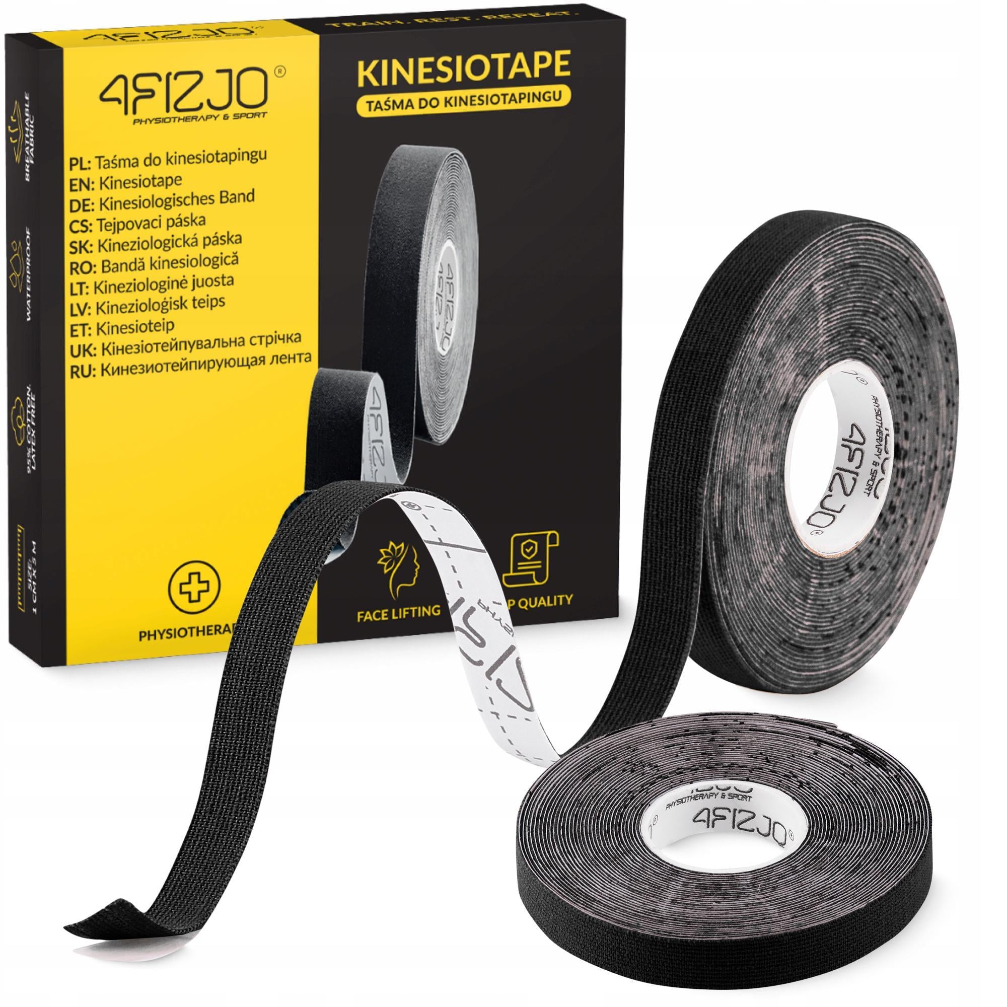 Тейп кинезиологический 4fizjo 1 см х 5 м Black (P-5905973400787)