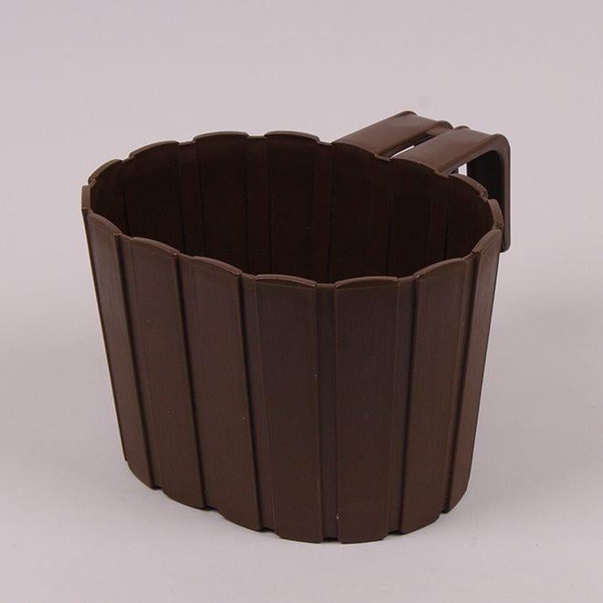 Горшок пластмассовый Flora Boardee Hook с креплением 20 см Коричневый (90280)