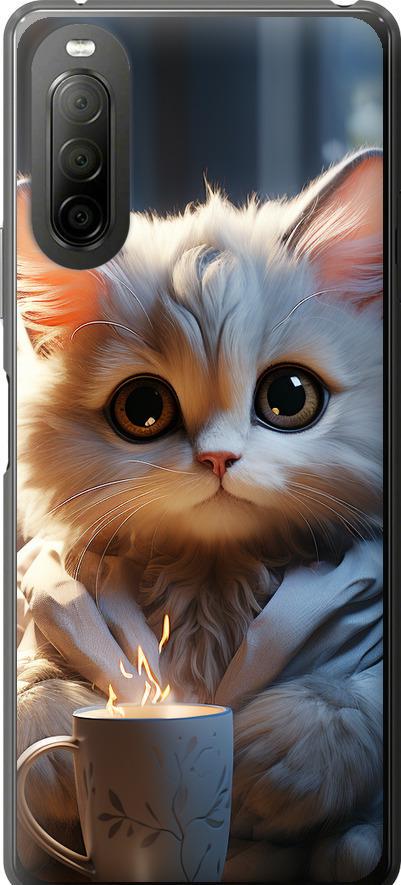 Чохол на Sony Xperia 10 II Білий кіт (5646u-2528-42517)